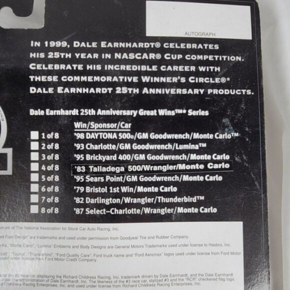 Dale Earnhardt Sr. Nascar's Racer 25th Anniversary Action Figure 1998 - Picture 6 of 8